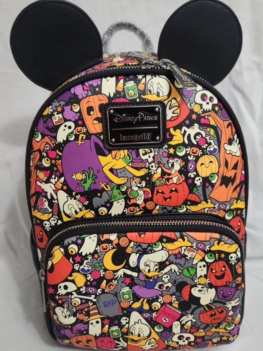 Disney Loungefly Halloween Mini Backpack – Black, Orange, Purple & Green Accents